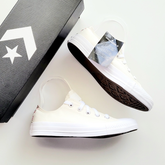 Converse CTAS OX Egret/White/White Floral - Picture 1 of 8